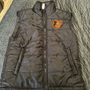 Baltimore‎ Orioles Black Full Zip Up Puff Vest